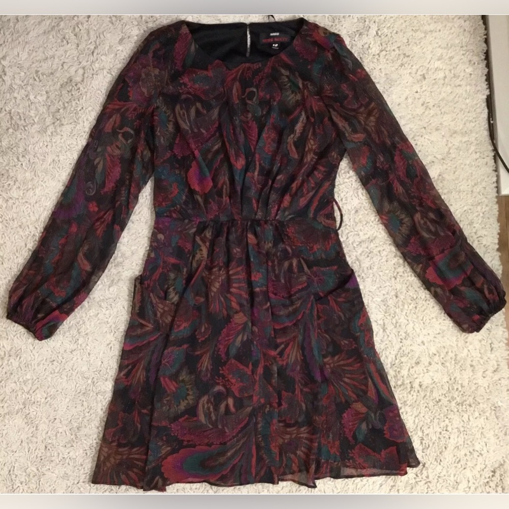 Miss Sixty Long Sleeve Patterned Dress